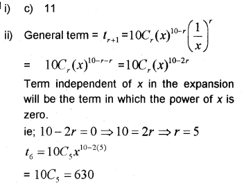 Plus One Maths Chapter Wise Previous Questions Chapter 8 Binomial Theorem 21