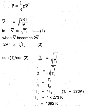 Plus One Physics Chapter Wise Previous Questions Chapter 13 Kinetic Theory 4