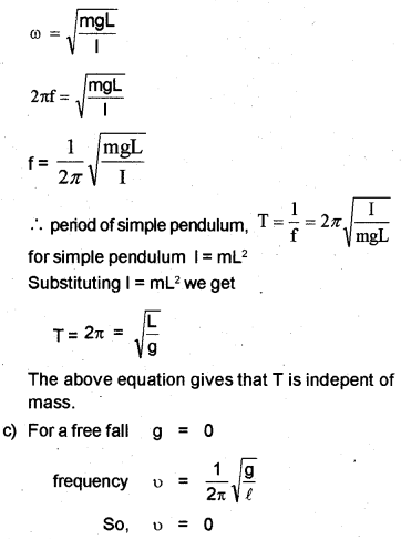 Plus One Physics Chapter Wise Previous Questions Chapter 14 Oscillations 13