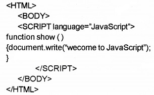 Plus Two Computer Application Chapter Wise Questions and Answers Chapter 6 Client-Side Scripting Using Java Script 2M Q5