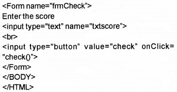 Plus Two Computer Application Chapter Wise Questions and Answers Chapter 6 Client-Side Scripting Using Java Script 3M Q6.1