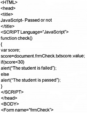 Plus Two Computer Application Chapter Wise Questions and Answers Chapter 6 Client-Side Scripting Using Java Script 3M Q6