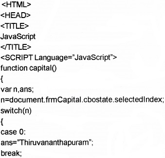 Plus Two Computer Application Chapter Wise Questions and Answers Chapter 6 Client-Side Scripting Using Java Script 5M Q6