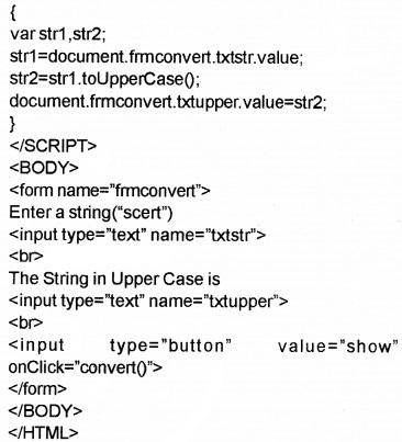 Plus Two Computer Application Chapter Wise Questions and Answers Chapter 6 Client-Side Scripting Using Java Script Assess Questions Q10.2