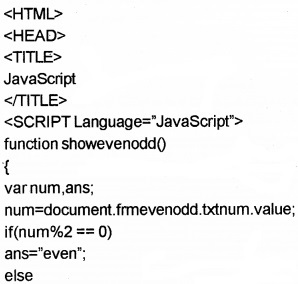 Plus Two Computer Application Chapter Wise Questions and Answers Chapter 6 Client-Side Scripting Using Java Script Practice Questions Q2.1