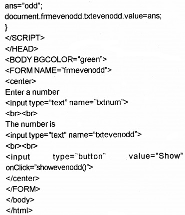 Plus Two Computer Application Chapter Wise Questions and Answers Chapter 6 Client-Side Scripting Using Java Script Practice Questions Q2.2