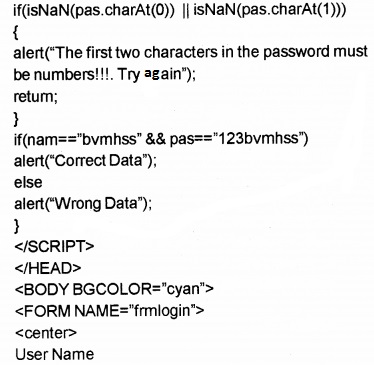 Plus Two Computer Application Chapter Wise Questions and Answers Chapter 6 Client-Side Scripting Using Java Script Practice Questions Q4.2