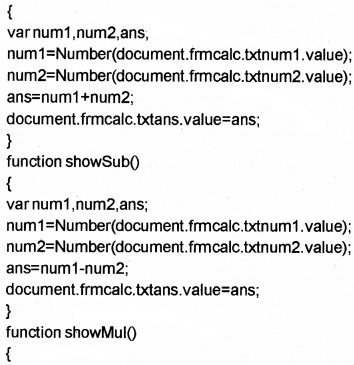 Plus Two Computer Application Chapter Wise Questions and Answers Chapter 6 Client-Side Scripting Using Java Script Practice Questions Q5.2