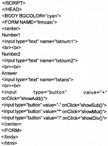 Plus Two Computer Application Chapter Wise Questions and Answers Chapter 6 Client-Side Scripting Using Java Script Practice Questions Q5.4