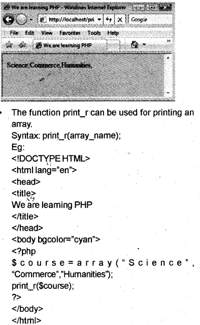 Plus Two Computer Science Chapter Wise Previous Questions Chapter 10 Server Side Scripting Using PHP 48