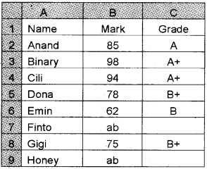 Plus Two Computerised Accounting Chapter Wise Questions and Answers Chapter 2 Spread Sheet Lab Questions Q21.1