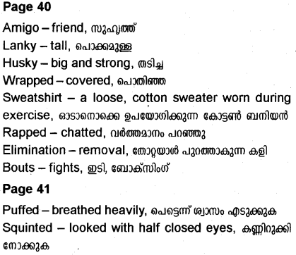 Plus Two English Textbook Answers Unit 2 Chapter 2 Amigo Brothers (Story) 12