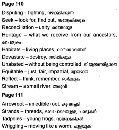 Plus Two English Textbook Answers Unit 4 Chapter 1 When a Sapling is Planted (Speech) 9