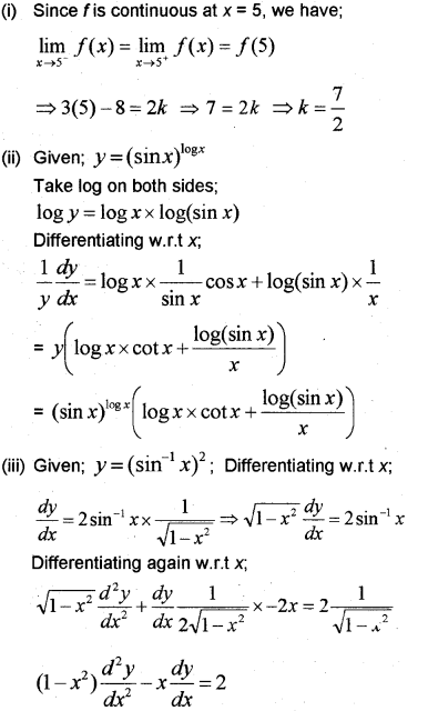 Plus Two Maths Chapter Wise Previous Questions Chapter 5 Continuity and Differentiability 35