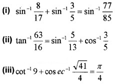 Plus Two Maths Chapter Wise Questions and Answers Chapter 2 Inverse Trigonometric Functions 3M Q1