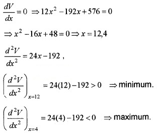 Plus Two Maths Chapter Wise Questions and Answers Chapter 6 Application of Derivatives 6M Q11.2