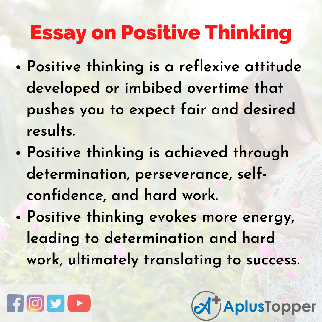 Essay on Positive Thinking | Short and Long Essays on Positive Thinking ...