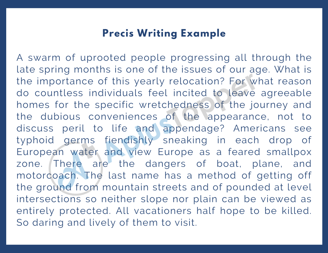 Precis Writing Example