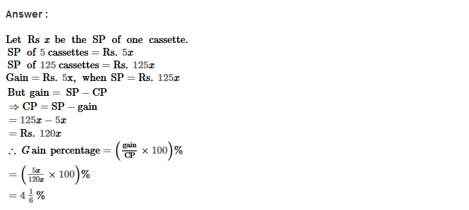 Profit and Loss RS Aggarwal Class 8 Maths Solutions Ex 10A 11.1