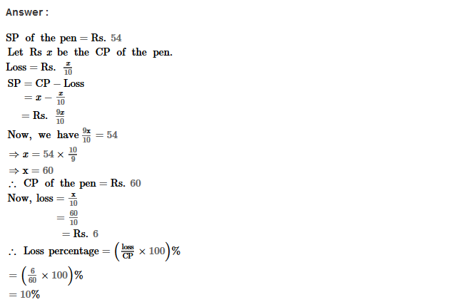 Profit and Loss RS Aggarwal Class 8 Maths Solutions Ex 10A 18.1