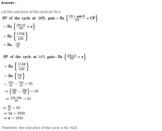 Profit and Loss RS Aggarwal Class 8 Maths Solutions Ex 10A 21.1