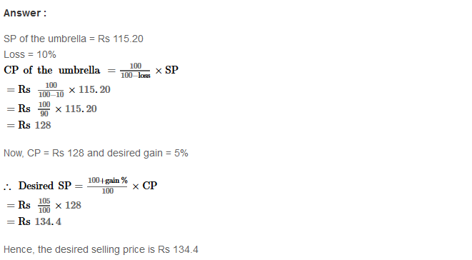 Profit and Loss RS Aggarwal Class 8 Maths Solutions Ex 10A 28.1