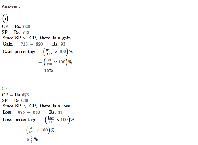 Profit and Loss RS Aggarwal Class 8 Maths Solutions Ex 10A 3.1