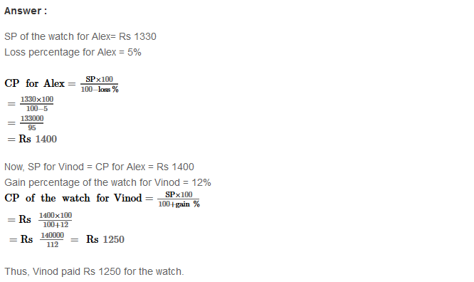 Profit and Loss RS Aggarwal Class 8 Maths Solutions Ex 10A 35.1