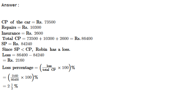 Profit and Loss RS Aggarwal Class 8 Maths Solutions Ex 10A 6.1