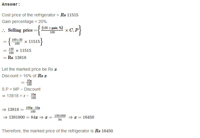 Profit and Loss RS Aggarwal Class 8 Maths Solutions Ex 10B 12.1