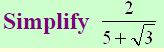 Rationalizing Denominators with Radicals 5