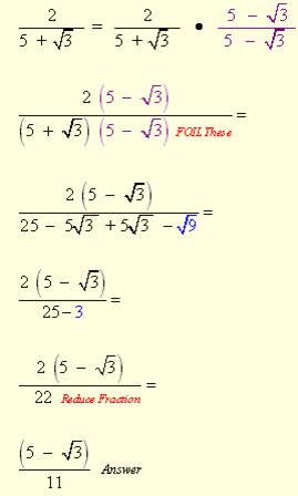 Rationalizing Denominators with Radicals 6