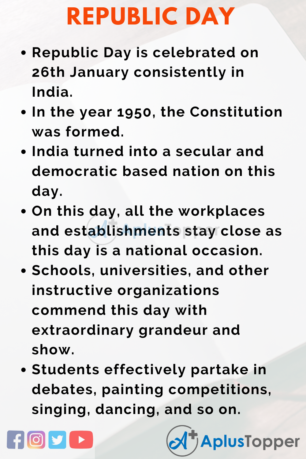 Republic Day Speech In English