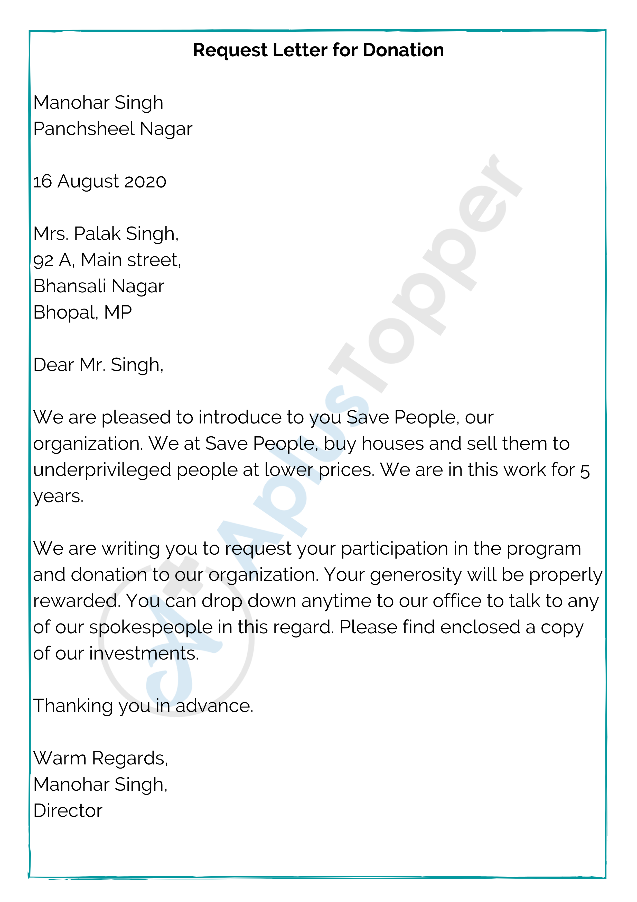 Request Letter for Donation