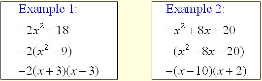 Review Factoring Polynomials 5