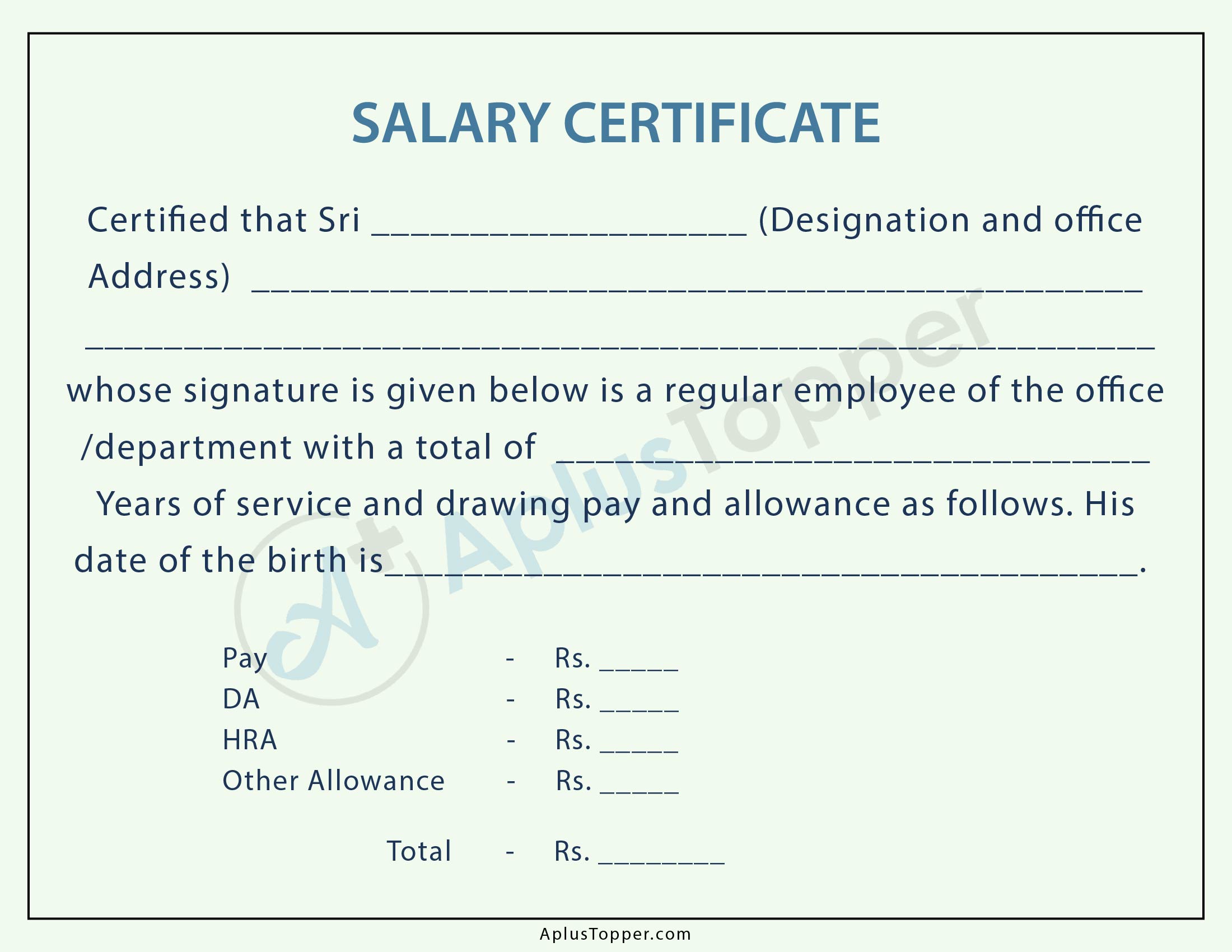 Salary Certificate