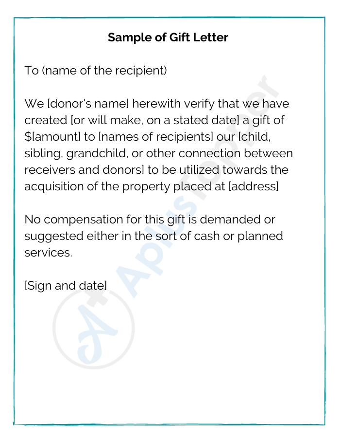 Sample of Gift Letter