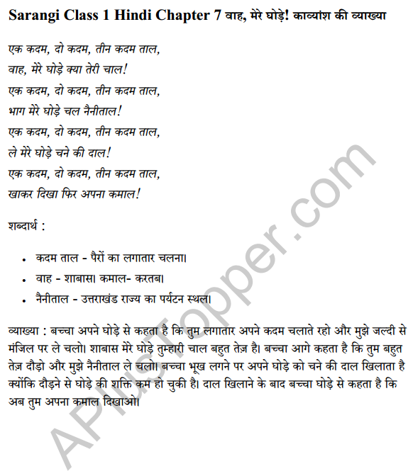 Sarangi Hindi Book Class 1 Solutions Chapter 7 वाह, मेरे घोड़े! 3