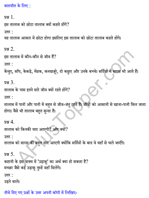 Sarangi Hindi Book Class 2 Solutions Chapter 13 तालाब1