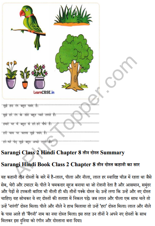 Sarangi Hindi Book Class 2 Solutions Chapter 8 तीन दोस्त 4