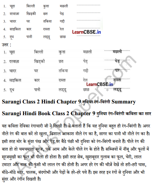 Sarangi Hindi Book Class 2 Solutions Chapter 9 दुनिया रंग-बिरंगी 2