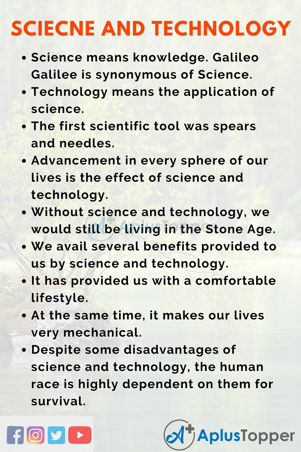 Science and Technology Essay