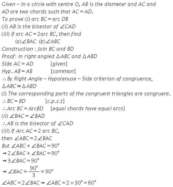 Selina Concise Mathematics Class 10 ICSE Solutions Circles - 259