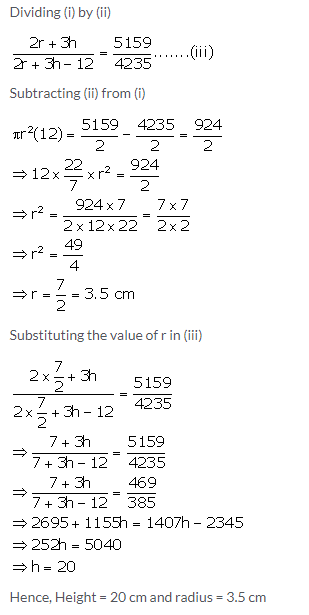 Selina Concise Mathematics Class 10 ICSE Solutions Cylinder, Cone and Sphere image - 148