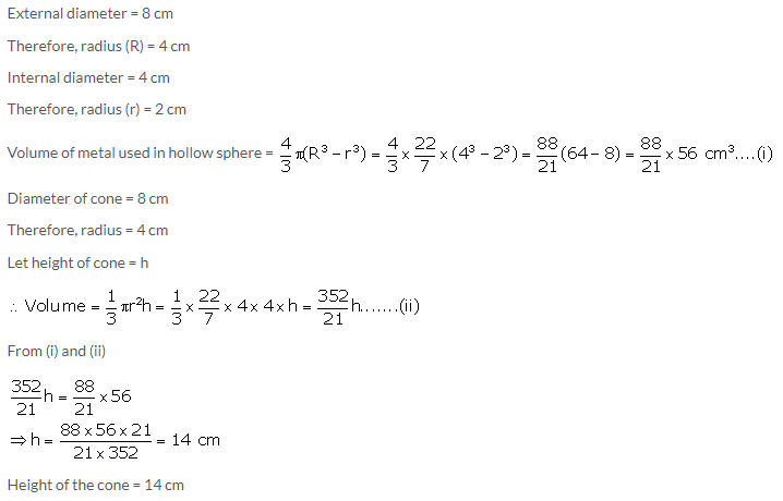 Selina Concise Mathematics Class 10 ICSE Solutions Cylinder, Cone and Sphere image - 69