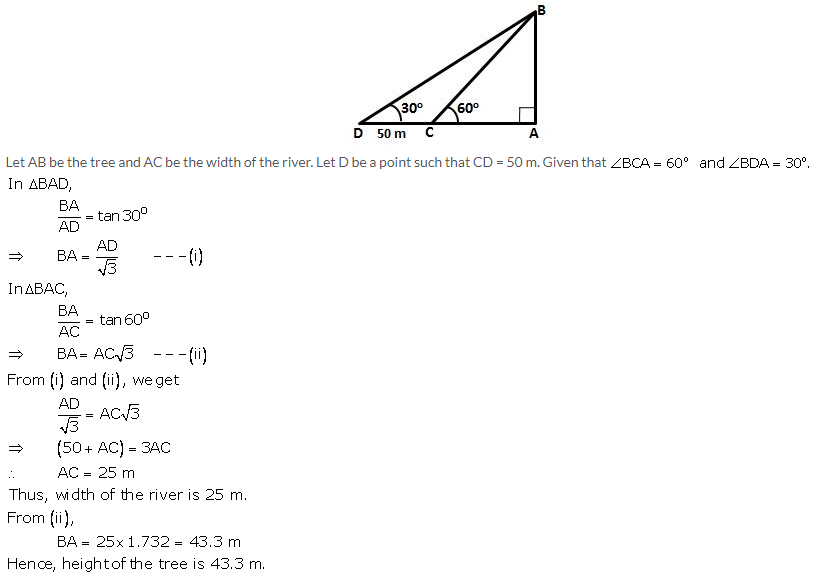 Selina Concise Mathematics Class 10 ICSE Solutions Heights and Distances image - 48