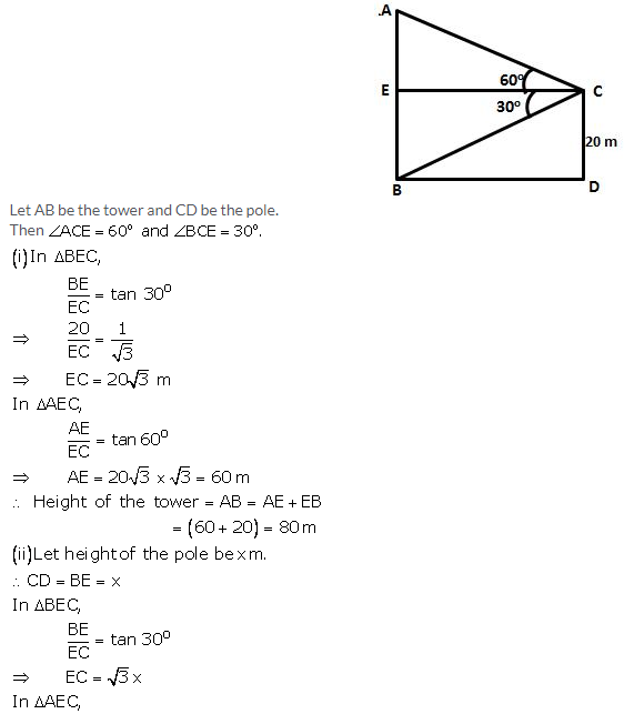 Selina Concise Mathematics Class 10 ICSE Solutions Heights and Distances image - 50