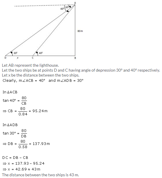 Selina Concise Mathematics Class 10 ICSE Solutions Heights and Distances image - 55