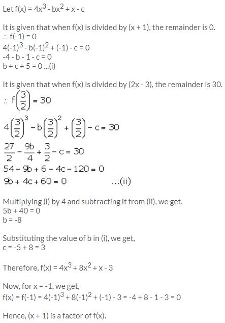 Selina Concise Mathematics Class 10 ICSE Solutions Remainder and Factor Theorems - 28