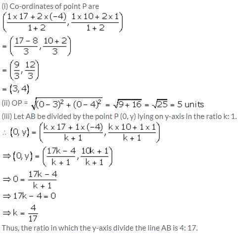 Selina Concise Mathematics Class 10 ICSE Solutions Section and Mid-Point Formula - 79